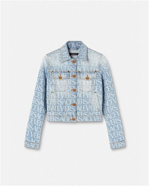 versace allover denim jacket|Versace jacket price.